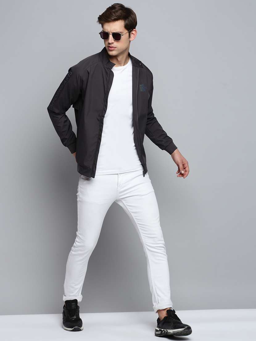 solids nylon casual jacket - 19415017 - Standard Image - 3
