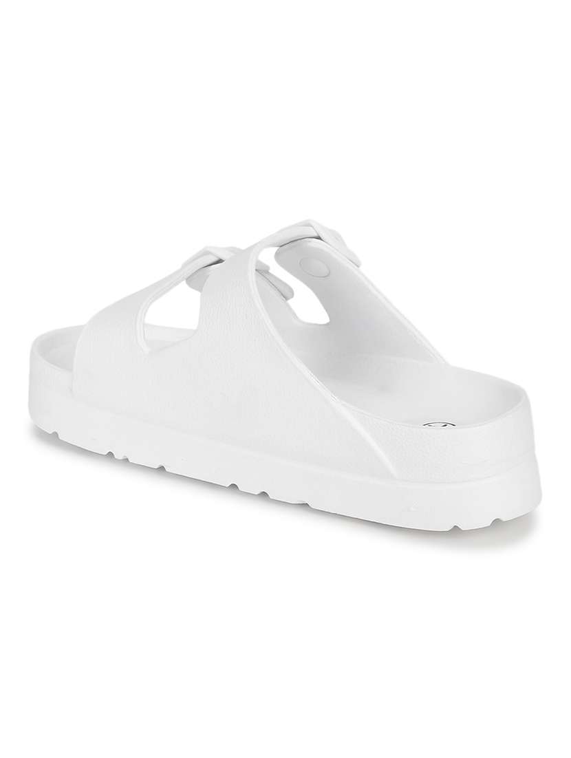 white slip on adjustable slides - 19415380 - Standard Image - 3