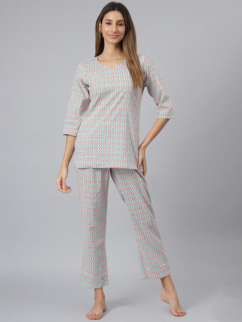 printed pyjama set nightwear - 19416133 - Standard Image - 0