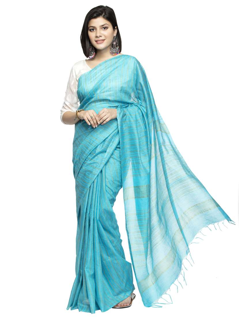 stripes bhagalpuri saree with blouse - 19416726 -  Zoom Image - 0