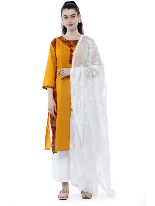 floral embroidered dupatta - 19417006 - Standard Image - 0