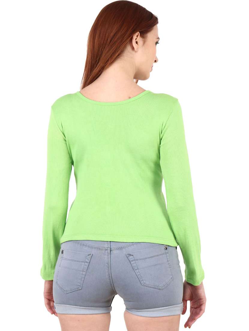 women's straight round neck top - 19417296 - Standard Image - 3