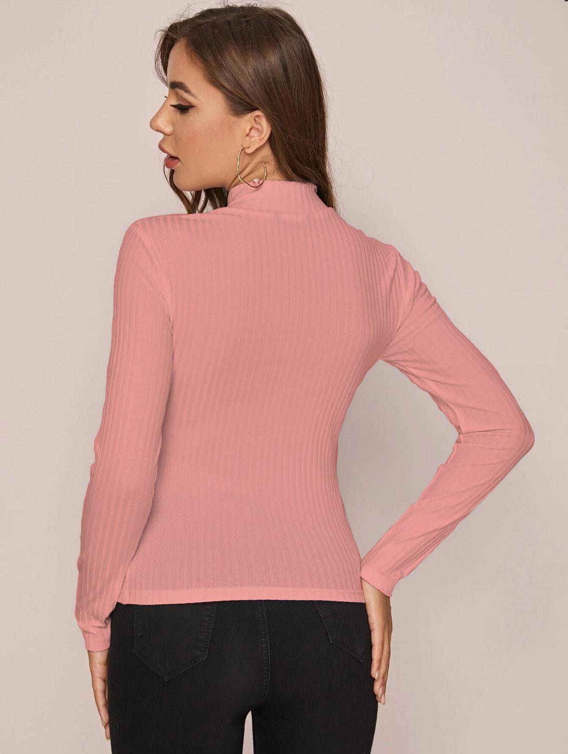 women's straight high neck top - 19417397 - Standard Image - 3