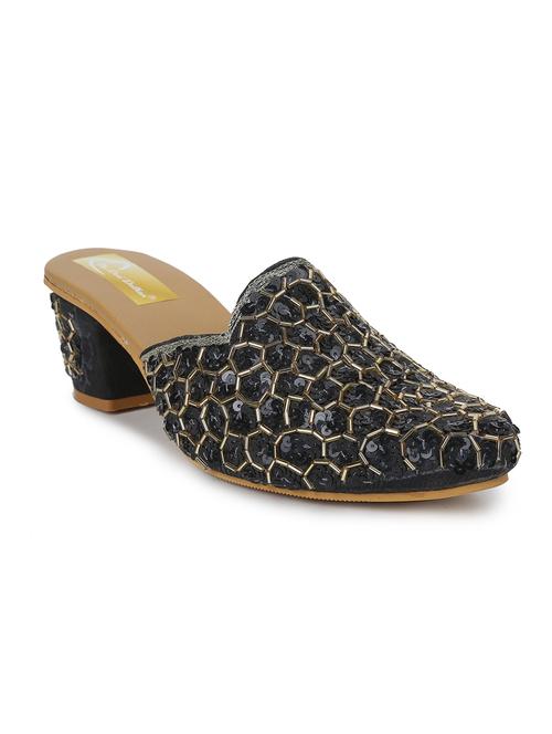 black synthetic mules sandals - 19418217 -  Standard Image - 0
