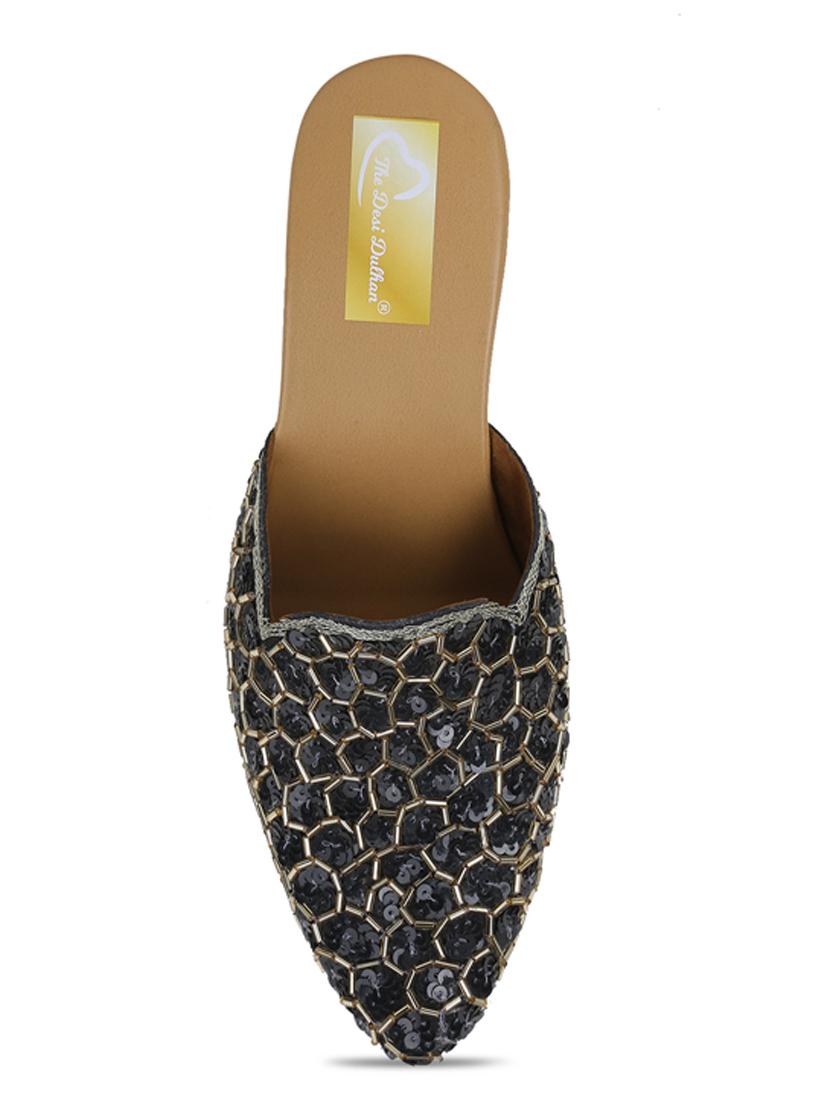 black synthetic mules sandals - 19418217 - Standard Image - 5