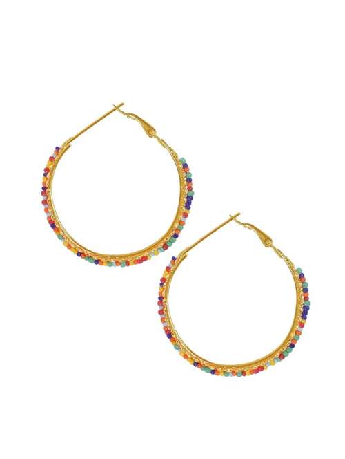 multi colored brass hoop earring - 19418288 -  Standard Image - 0