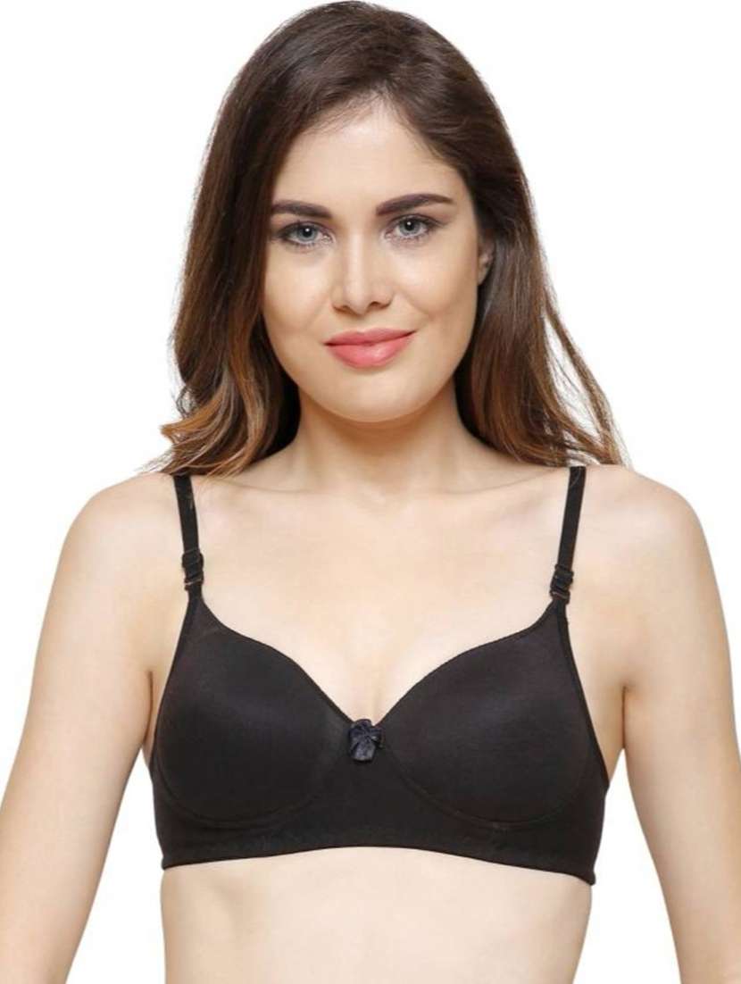 black cotton blend tshirt bra