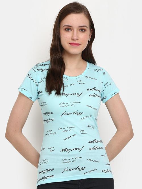 women's all over print round neck t-shirt - 19420675 - Standard Image - 0
