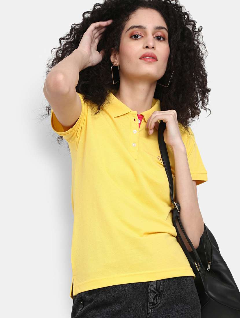 women's plain polo neck t-shirt - 19420697 -  Standard Image - 3