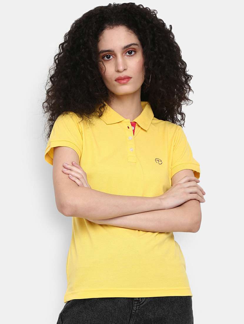 women's plain polo neck t-shirt