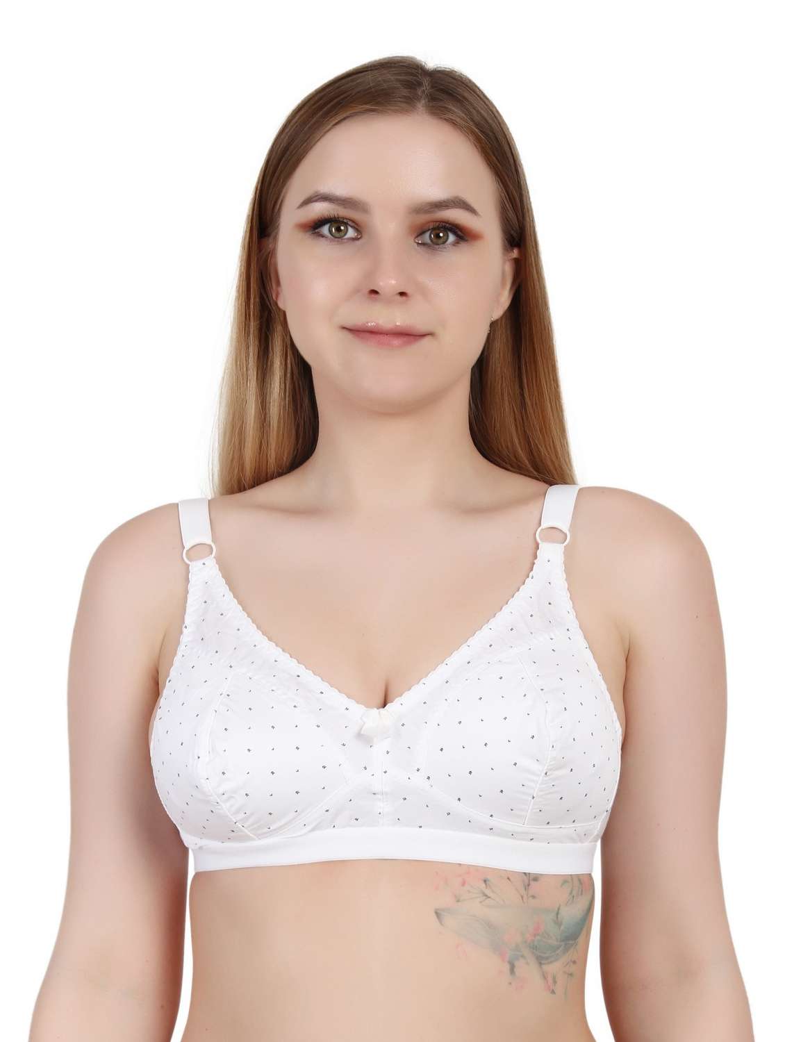 white cotton blend regular bra - 19421149 - Zoom Image - 0