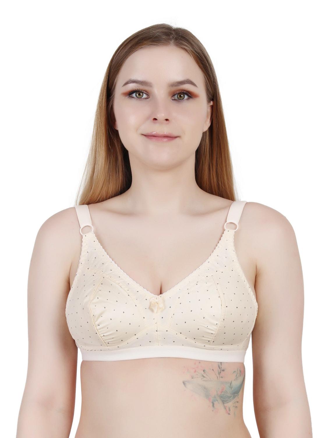 beige cotton blend regular bra - 19421160 - Zoom Image - 0