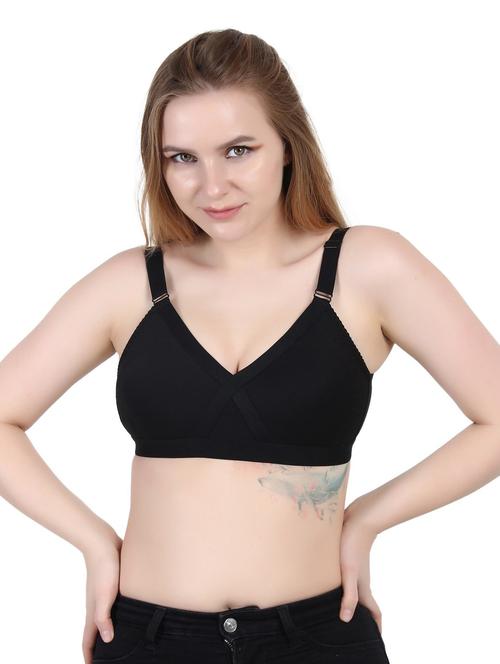 black cotton blend regular bra - 19421166 - Standard Image - 0