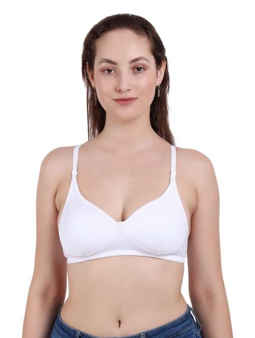 white cotton blend regular bra - 19421180 - Standard Image - 0