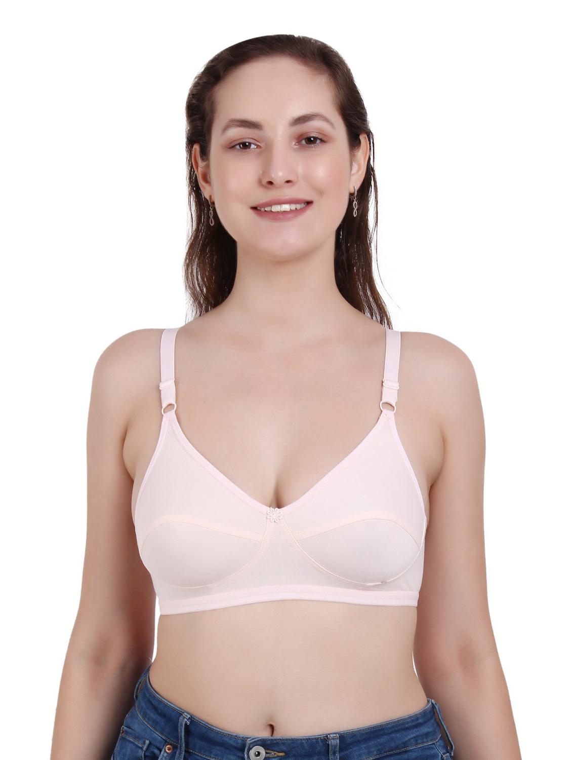 cream cotton blend regular bra - 19421200 - Zoom Image - 0