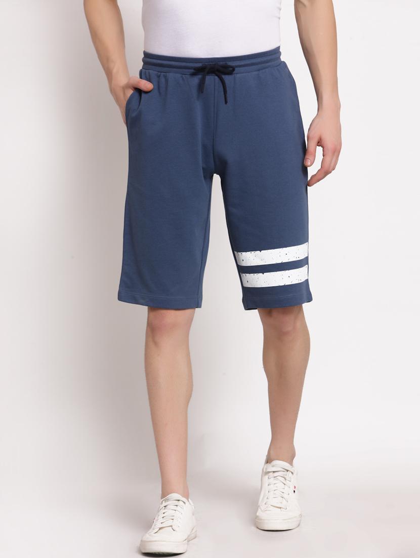 blue solid cotton short - 19421477 - Zoom Image - 0