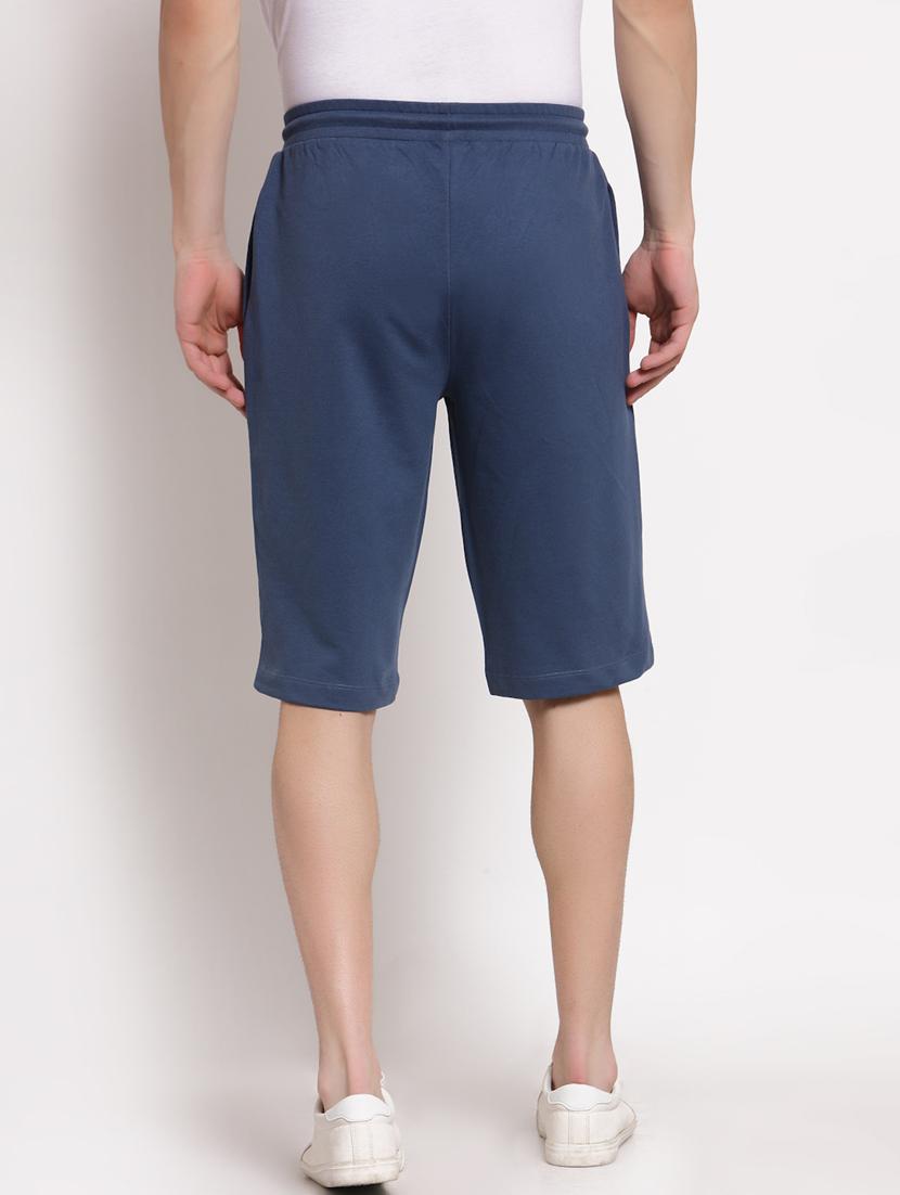 blue solid cotton short - 19421477 - Standard Image - 3