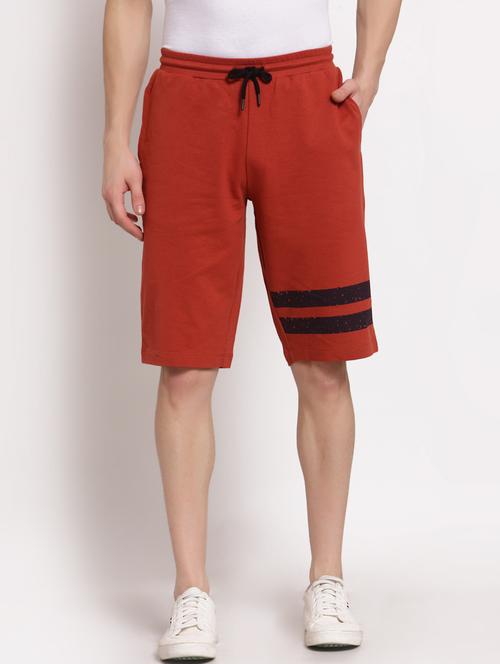 red solid cotton short - 19421480 - Standard Image - 0