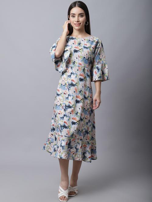 women's tiered dress printed dress - 19421982 - Standard Image - 0