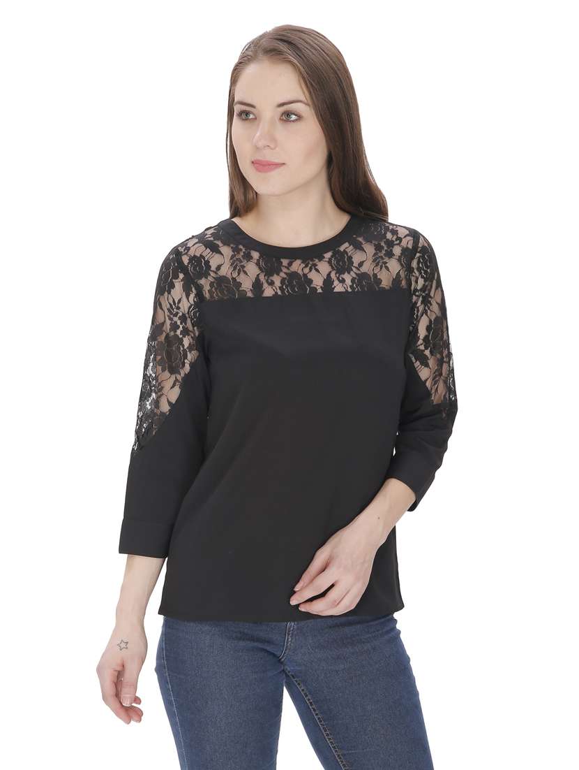 women's straight round neck top - 19421984 - Zoom Image - 0