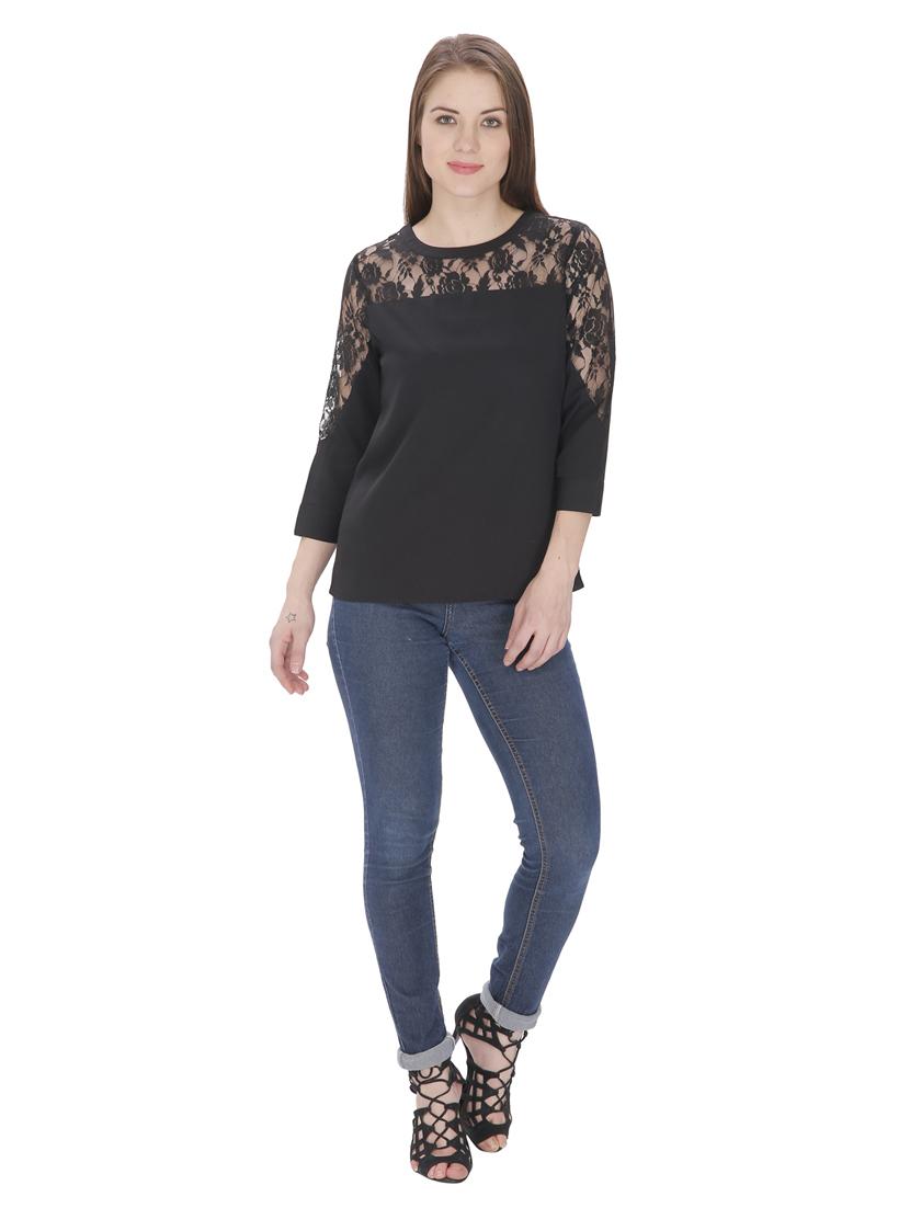 women's straight round neck top - 19421984 - Standard Image - 3