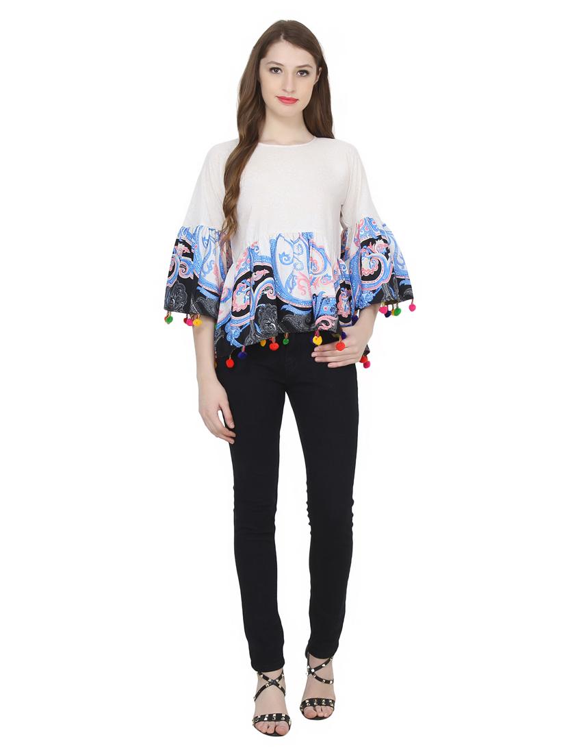 women's a line round neck top - 19421985 - Standard Image - 3