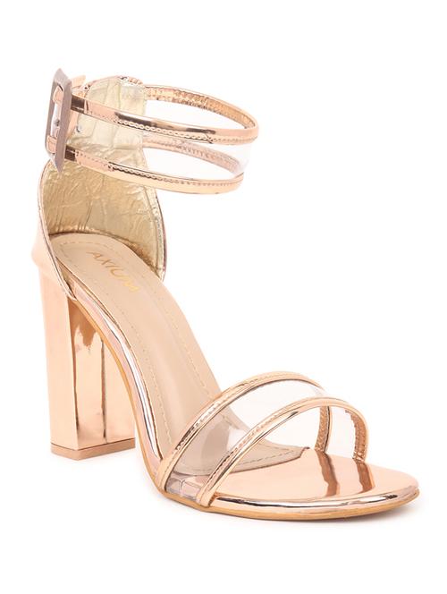 metallic synthetic ankle strap sandals - 19422335 - Standard Image - 0