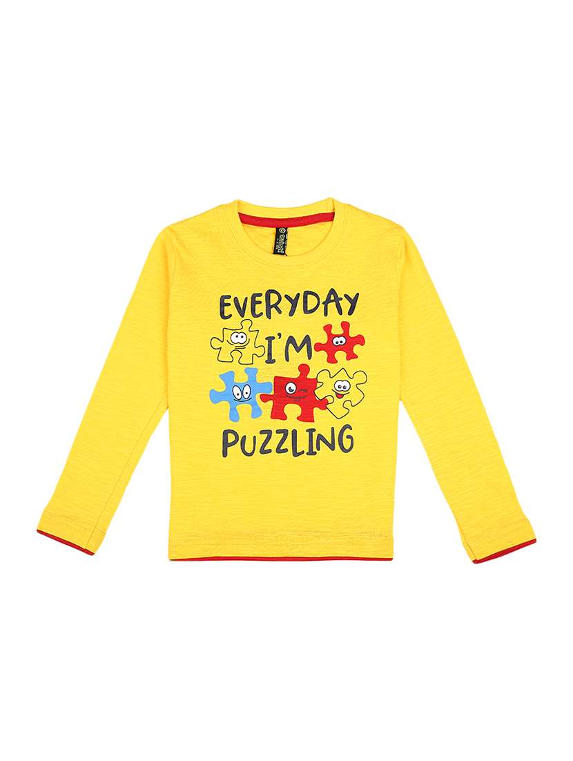 boys typography print t-shirt