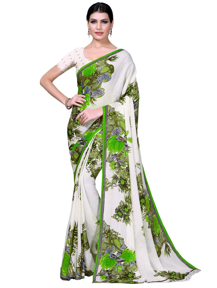 women's floral multi colored saree with blouse