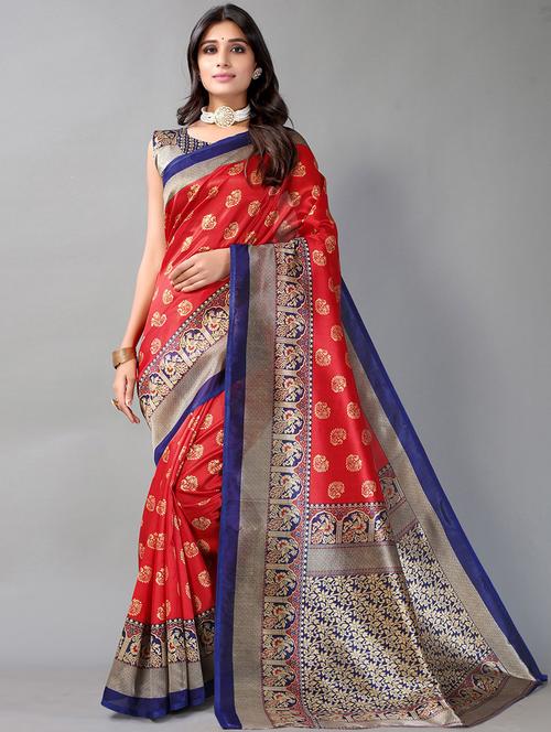 ethnic motif kanjivaram saree with blouse - 19423917 - Standard Image - 0