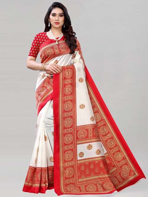 women printed saree with blouse - 19423933 - Standard Image - 0