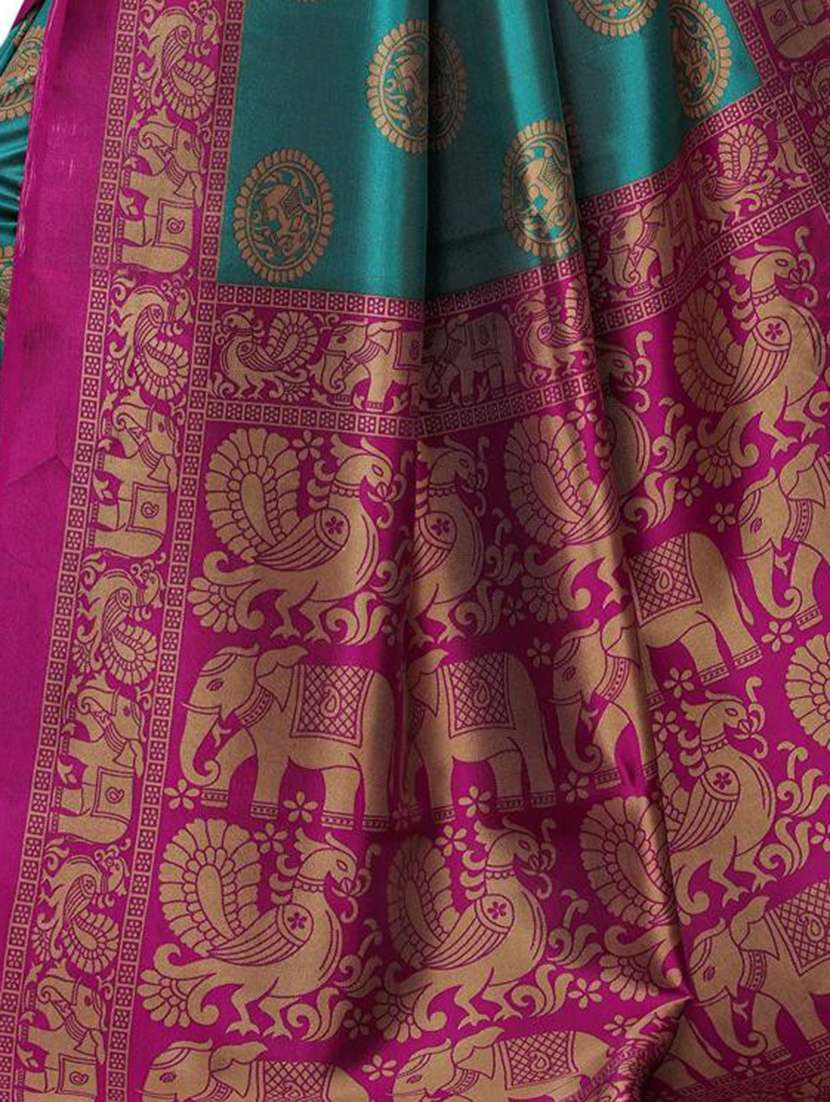 women floral printed saree with blouse - 19423947 - Standard Image - 3