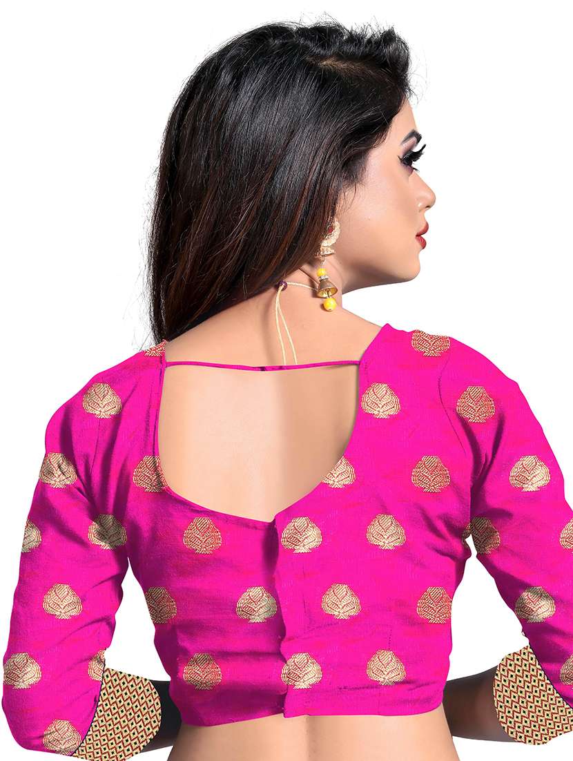 printed banarasi saree with blouse - 19423981 -  Standard Image - 3