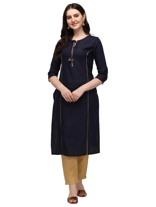 solid viscose straight kurta - 19427628 - Standard Image - 0