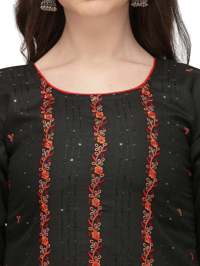 embroidered viscose a-line kurta - 19427672 -  Standard Image - 3