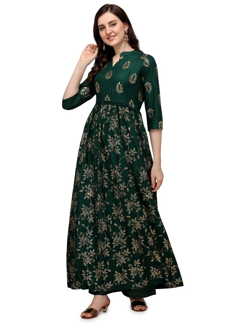 printed viscose a-line kurta - 19427690 -  Zoom Image - 0