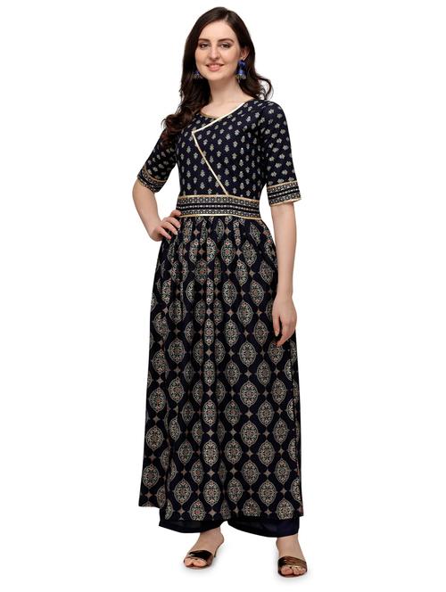 printed viscose a-line kurta - 19427693 -  Standard Image - 0