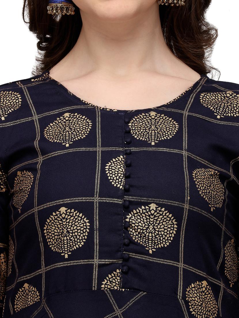 printed viscose a-line kurta - 19427697 - Standard Image - 3