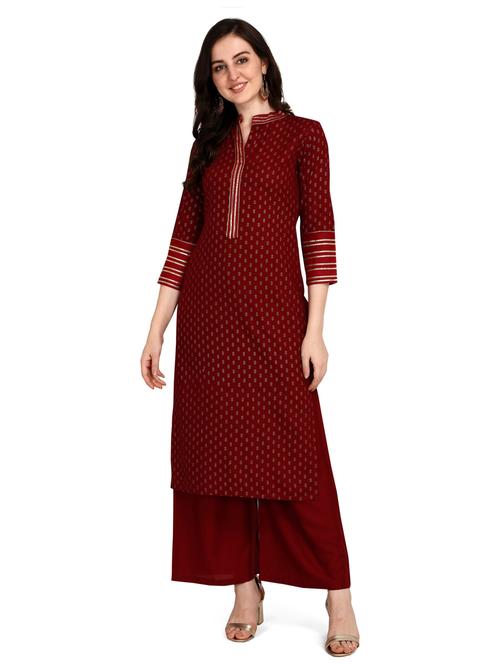 printed viscose straight kurta - 19427706 -  Standard Image - 0