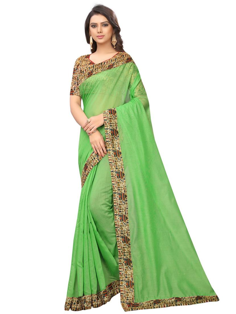 solids chanderi saree with blouse - 19429455 - Zoom Image - 0