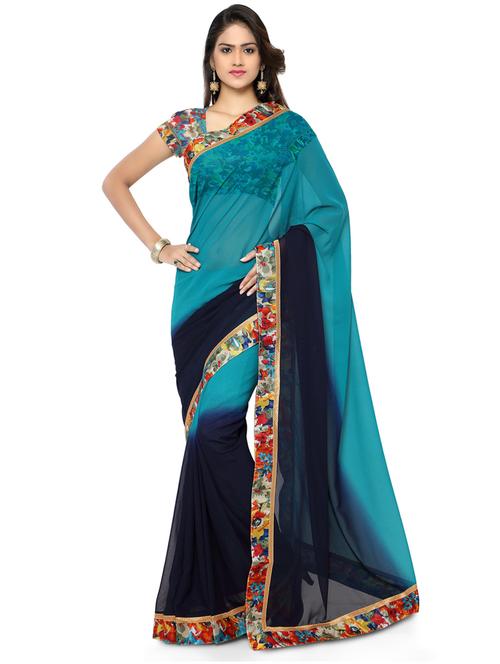 solid plain saree with blouse - 19429466 - Standard Image - 0