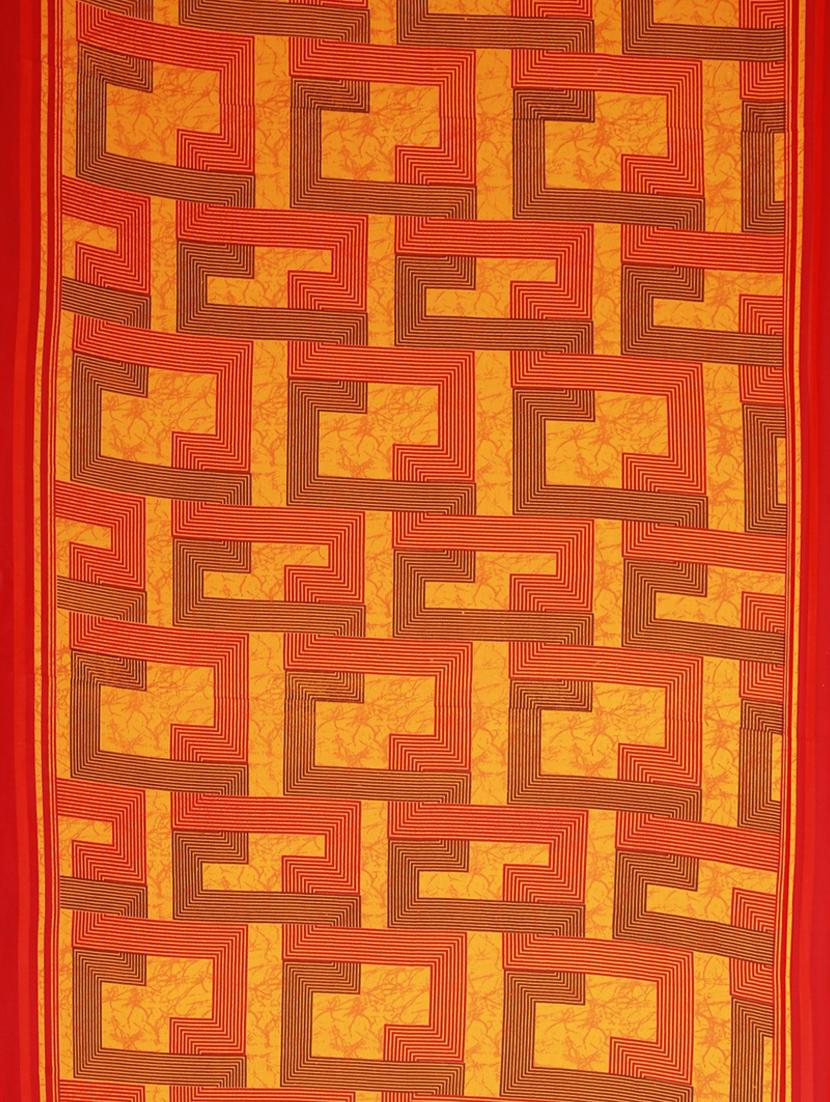 contrast bordered printed saree with blouse - 19429884 - Standard Image - 3