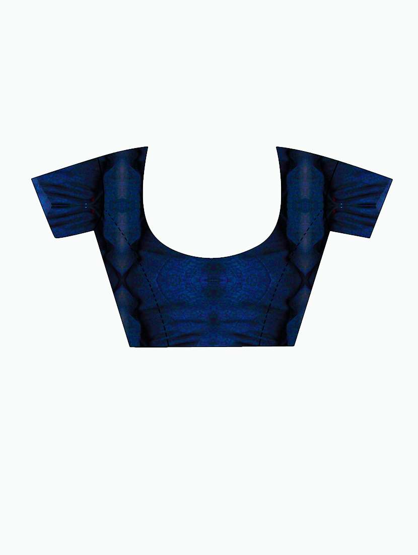 contrast bordered printed saree with blouse - 19429886 -  Standard Image - 3