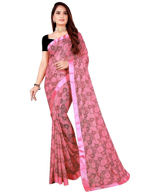contrast border bollywood saree with blouse - 19429915 -  Standard Image - 0