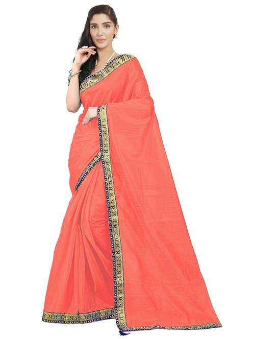 orange art silk saree - 19429951 - Standard Image - 0