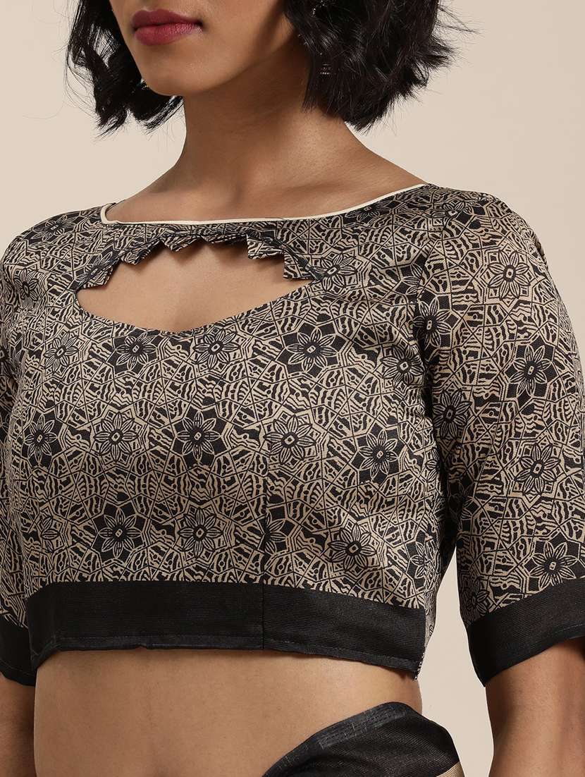 women's floral multi colored saree with blouse - 19430096 -  Standard Image - 3