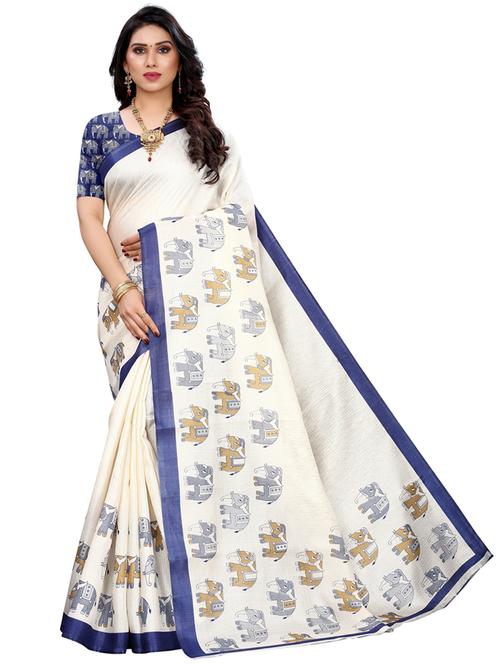 blue printed bollywood saree with blouse - 19430157 - Standard Image - 0
