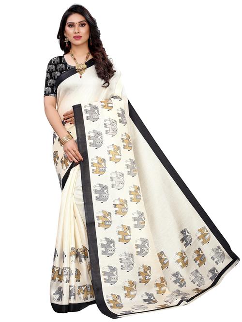 black printed bollywood saree with blouse - 19430160 - Standard Image - 0