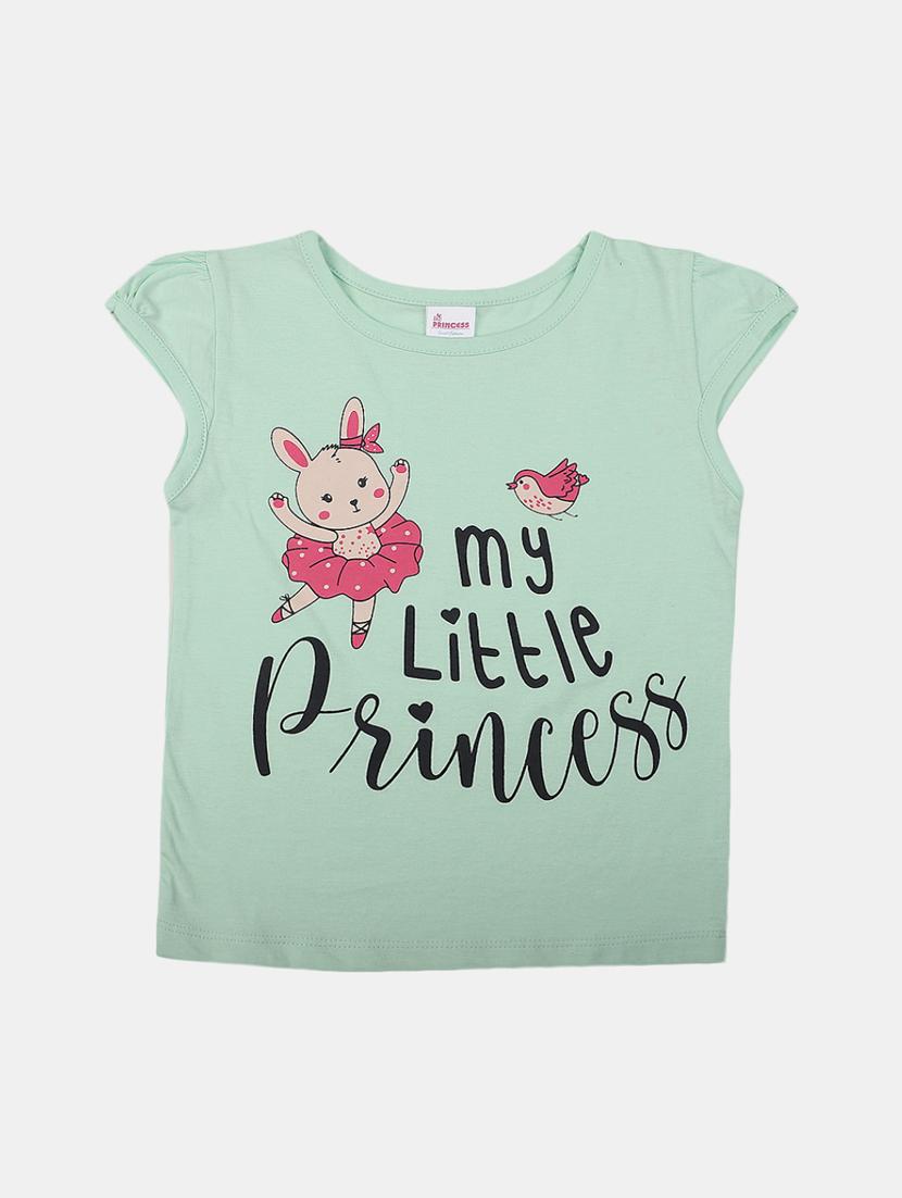 girls round neck printed regular tee - 19430884 - Zoom Image - 0