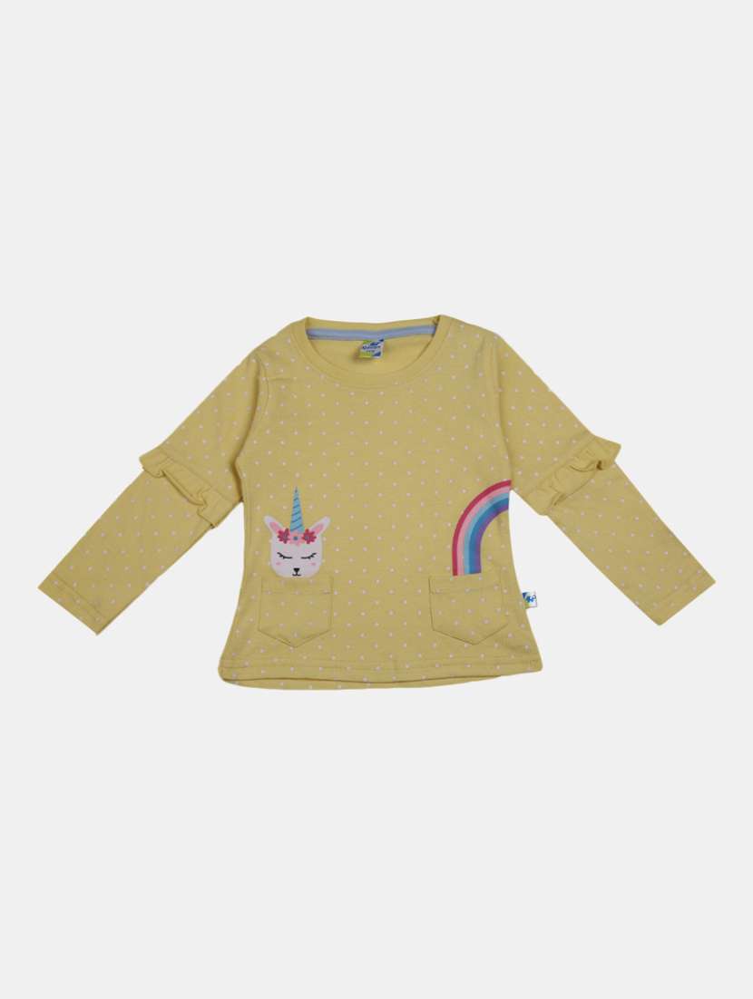 girls printed regular tee